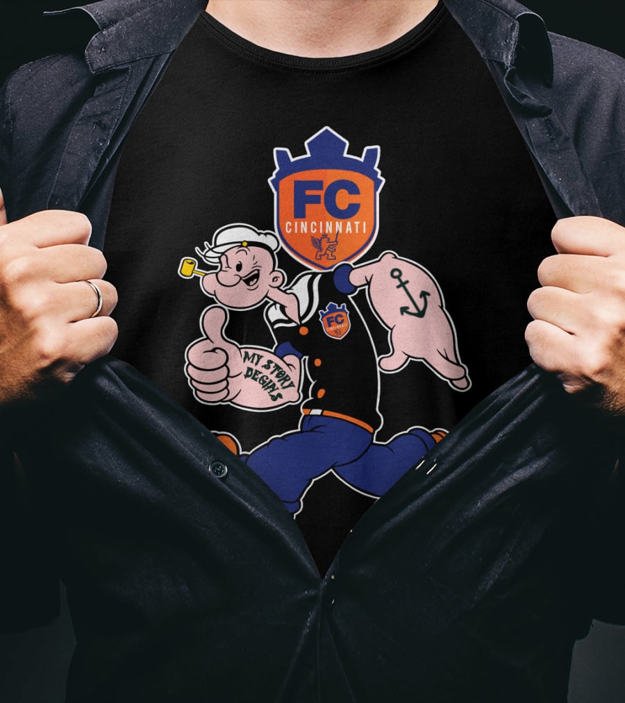 Fc Cincinnati My Story Begins Popeye Anchor T-Shirt