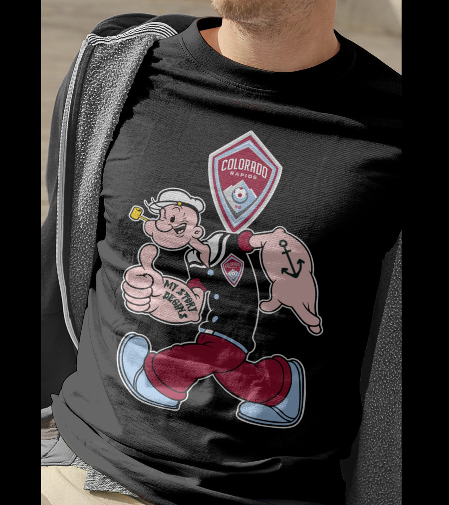 Popeye My Story Begins Colorado Rapids Soccer Badge Anchored T-Shirt