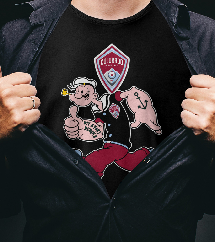 Popeye My Story Begins Colorado Rapids Soccer Badge Anchored T-Shirt