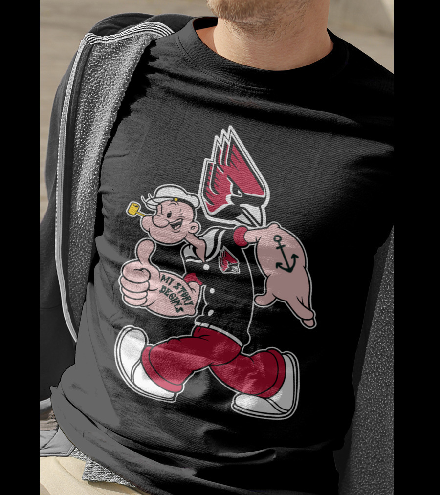 Ball State Cardinals Popeye Anchor Tattoo My Story Begins T-Shirt
