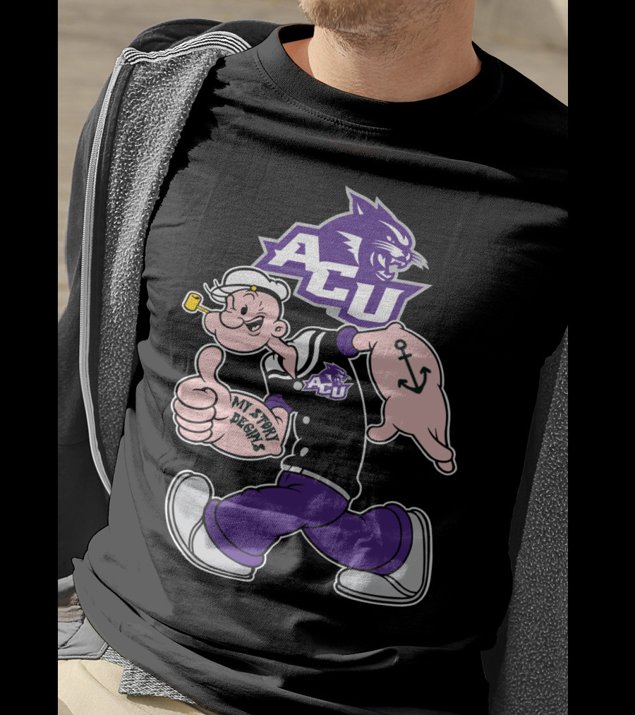 Acu Wildcats Popeye My Story Begins Anchor Tattoo T-Shirt