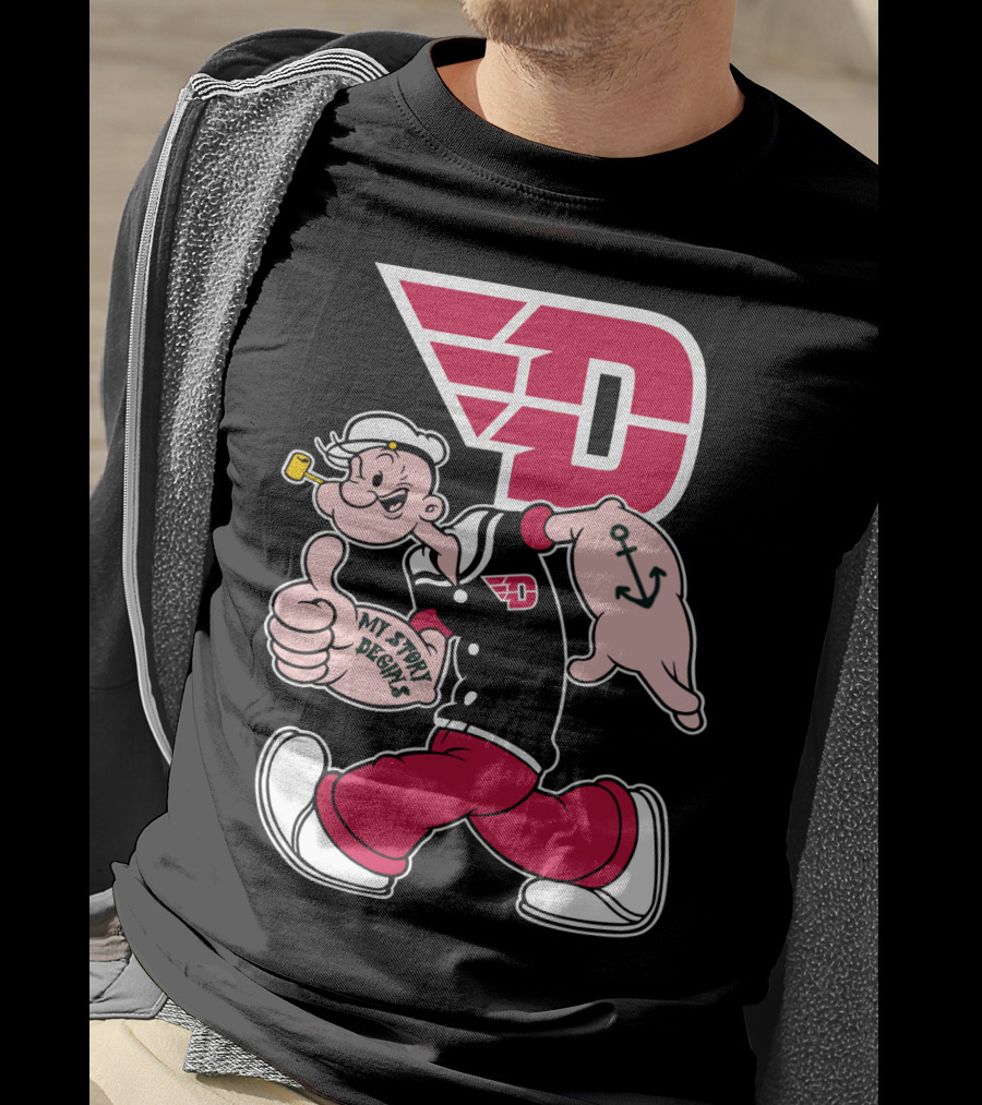 Dayton Flyers 176 Popeye Thumbs Up T-Shirt
