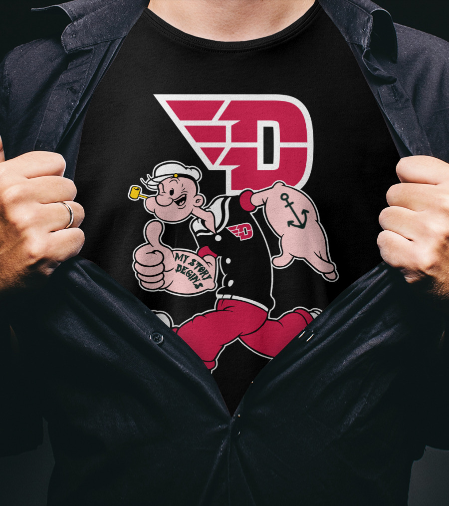Dayton Flyers 176 Popeye Thumbs Up T-Shirt