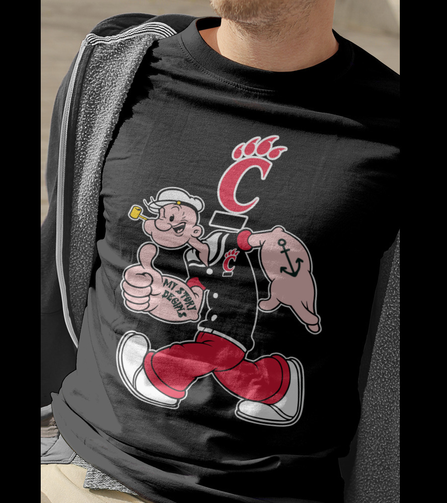 Cincinnati Bearcats Popeye Anchor My Story Designs T-Shirt