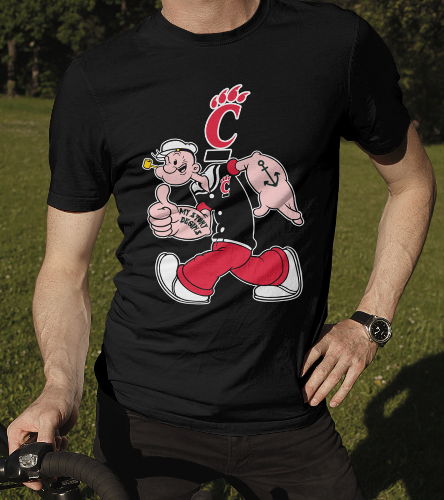 Cincinnati Bearcats Popeye Anchor My Story Designs T-Shirt