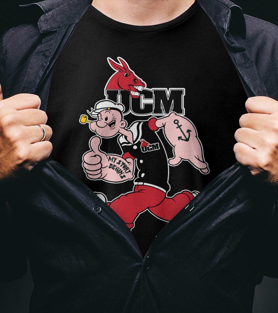Ucm Central Missouri Mules Popeye My Story Begins T-Shirt
