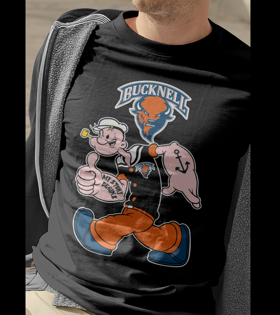 Bucknell Bison Popeye My Story Begins Anchors T-Shirt