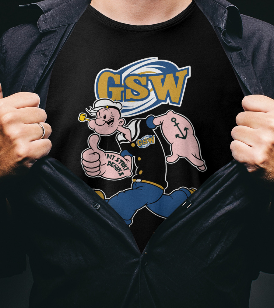Georgia Southwestern Hurricanes Gsw Sailor Character With Anchor And Pipe T-Shirt