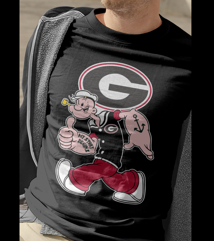 Georgia Bulldogs Popeye My Story Designs T-Shirt