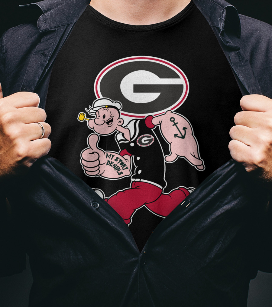 Georgia Bulldogs Popeye My Story Designs T-Shirt