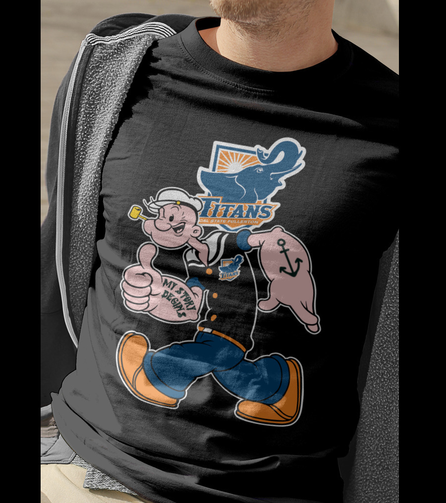 Cal State Fullerton Titans Popeye My Story Begins Anchor T-Shirt