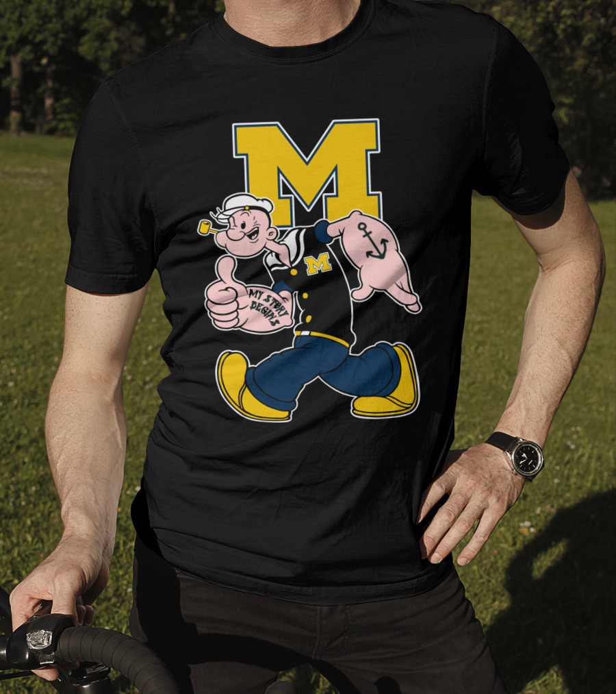 M Michigan Wolverines Popeye My Story Begins T-Shirt