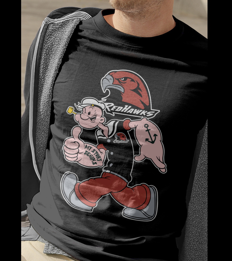 Redhawks Popeye Thumbs Up Sailor Tattoo T-Shirt