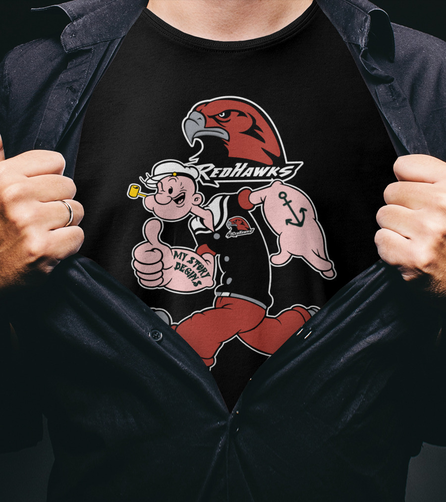 Redhawks Popeye Thumbs Up Sailor Tattoo T-Shirt