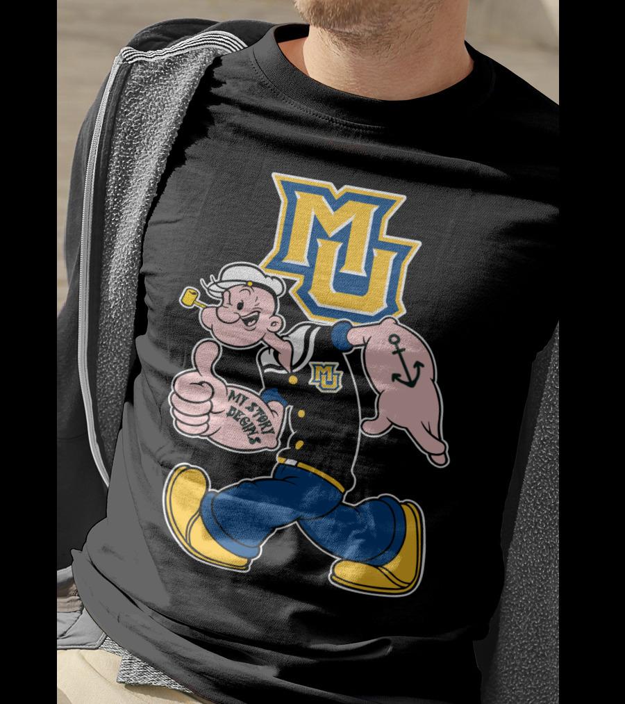 Mu Marquette Golden Eagles My Story Begins Popeye Sailor Character T-Shirt