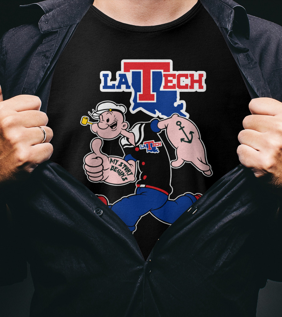 La Tech Bulldogs Popeye My Story Begins T-Shirt
