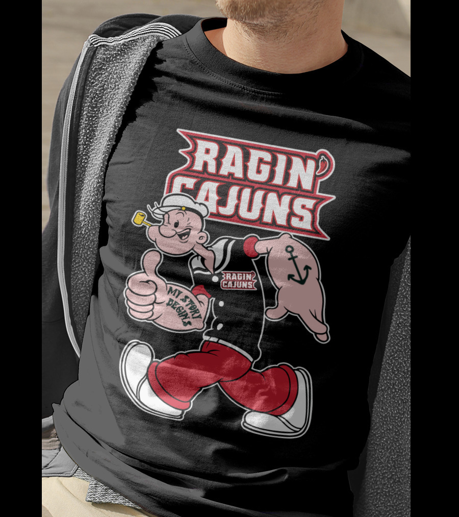 Ragin' Cajuns My Story Begins Character With Anchor Symbol T-Shirt