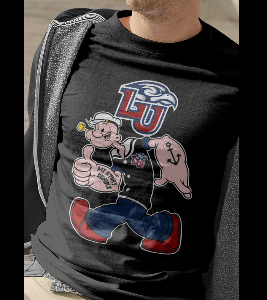 Liberty Flames Lu Logo Popeye My Story Begins T-Shirt