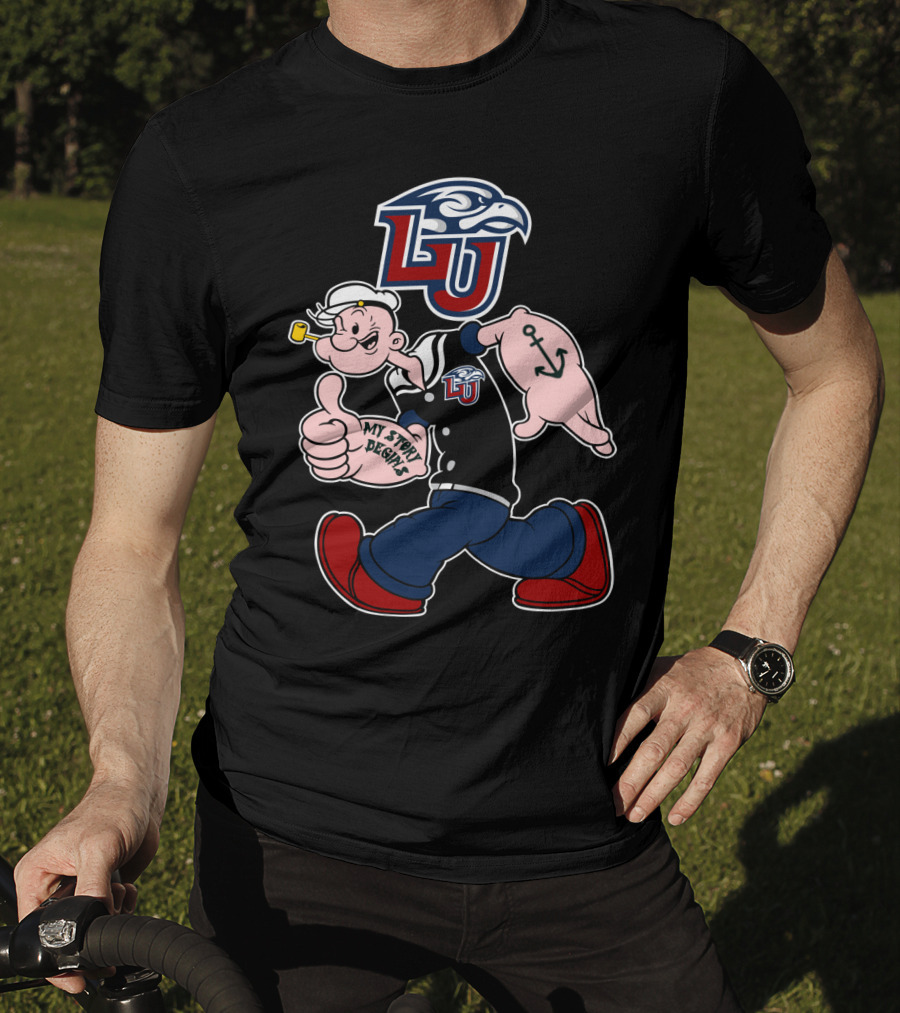 Liberty Flames Lu Logo Popeye My Story Begins T-Shirt