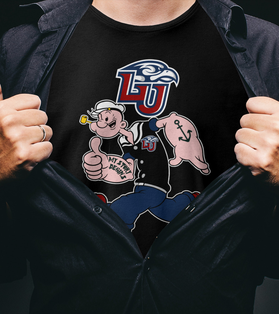 Liberty Flames Lu Logo Popeye My Story Begins T-Shirt
