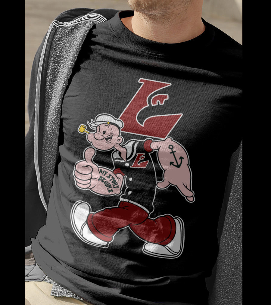 La Crosse Eagles My Story Designs Popeye Anchor T-Shirt