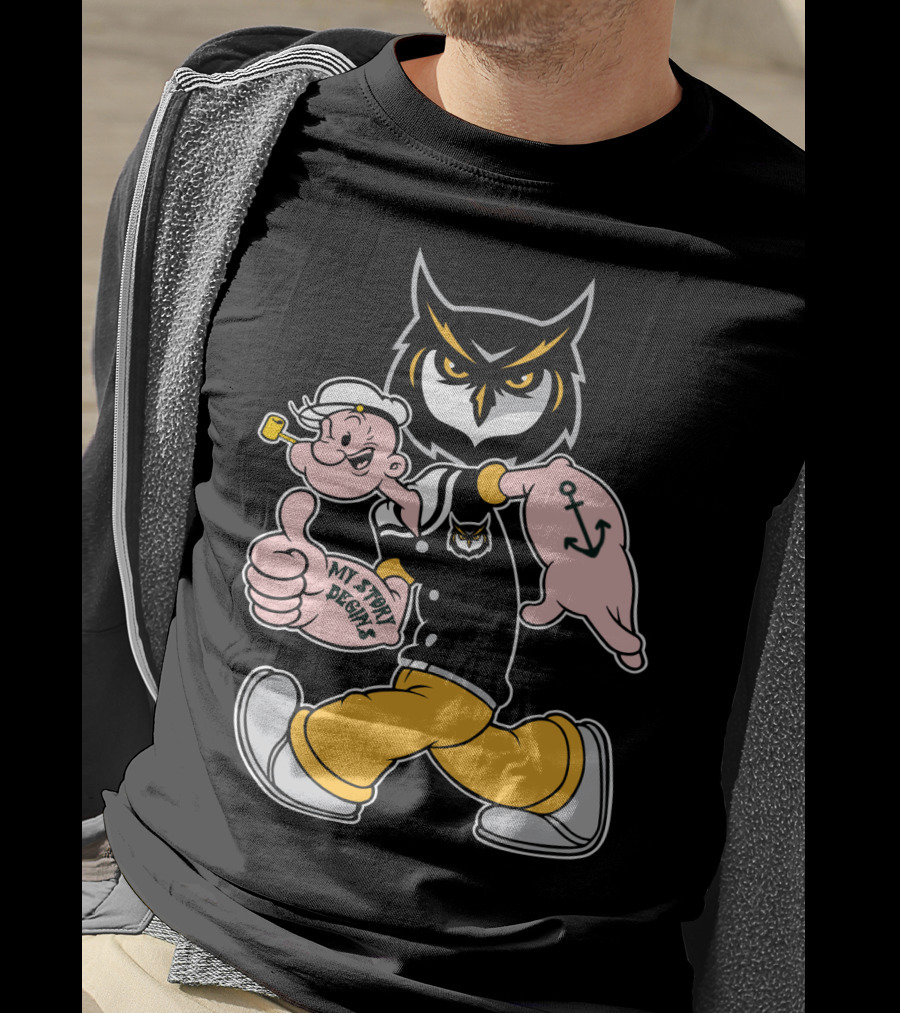 Kennesaw St Owls My Story Designs Popeye Anchor T-Shirt