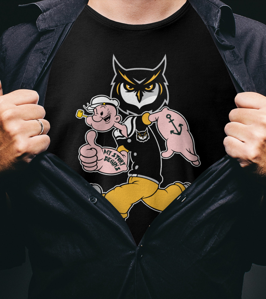 Kennesaw St Owls My Story Designs Popeye Anchor T-Shirt
