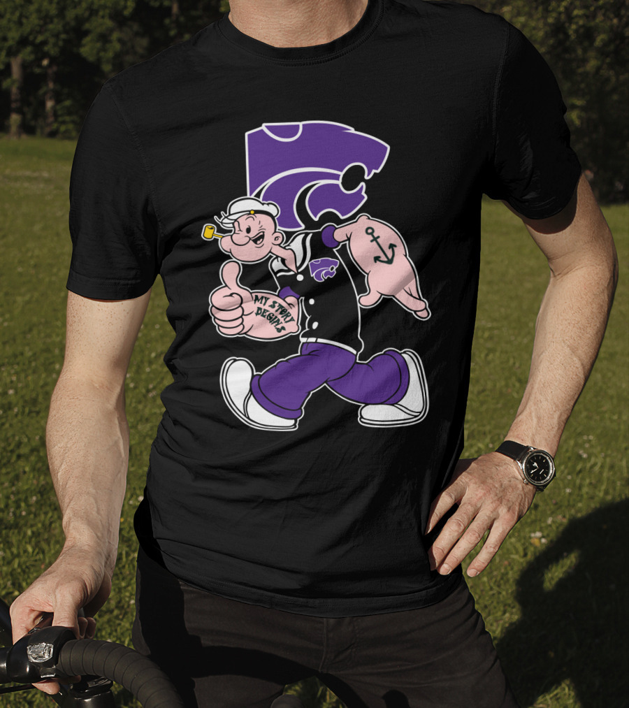 My Story Designs Kansas State Wildcats Popeye Anchor T-Shirt