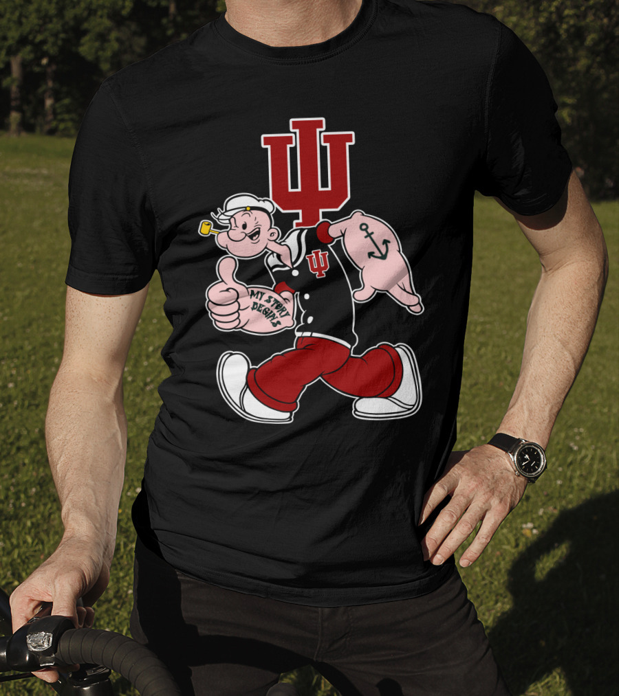 Indiana Hoosiers My Story Designs Popeye Crossover T-Shirt