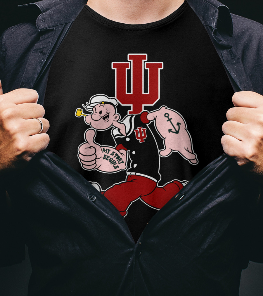 Indiana Hoosiers My Story Designs Popeye Crossover T-Shirt