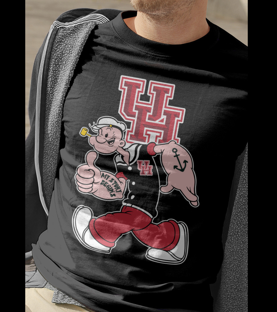 Uh Houston Cougars My Story Begins Popeye Anchor T-Shirt
