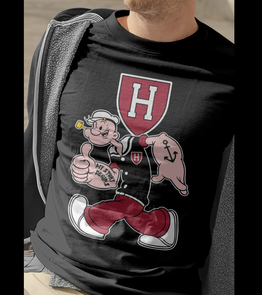 Harvard Crimson Popeye My Story Designs T-Shirt