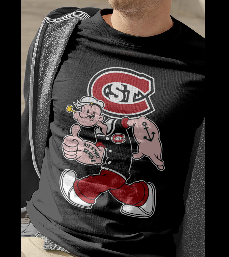 St Cloud State Huskies Scsu Popeye My Story Begins Anchor Tattoo T-Shirt