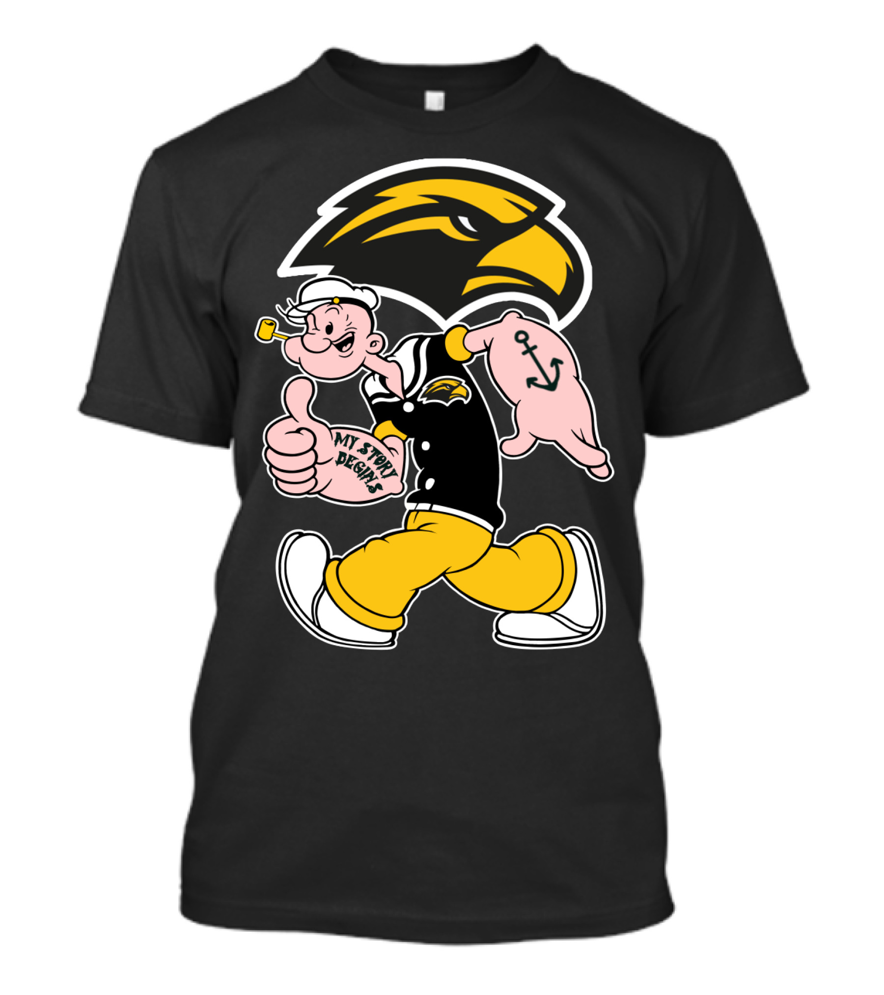 Southern Mississippi Golden Eagles My Story Begins Popeye T-Shirt