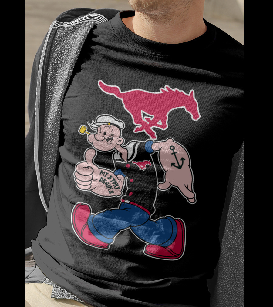 Smu Mustangs Popeye My Story Begins T-Shirt