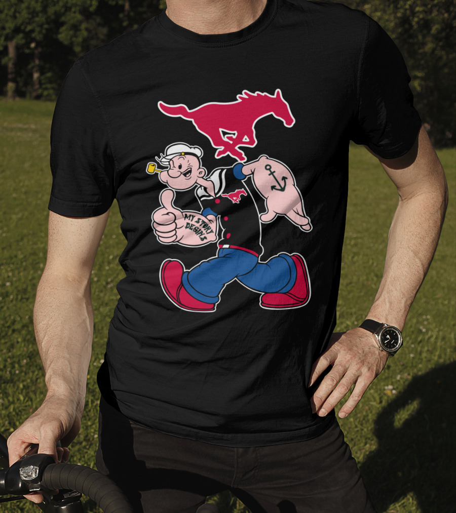 Smu Mustangs Popeye My Story Begins T-Shirt