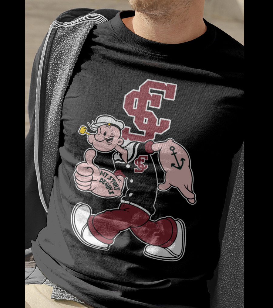 Sc Santa Clara Broncos Popeye My Story Begins T-Shirt