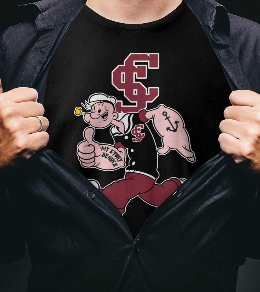 Sc Santa Clara Broncos Popeye My Story Begins T-Shirt