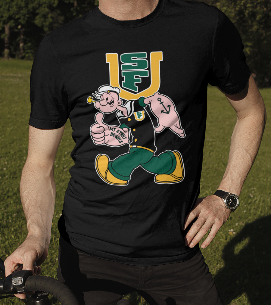 Sfu San Francisco Dons Popeye My Story Begins T-Shirt