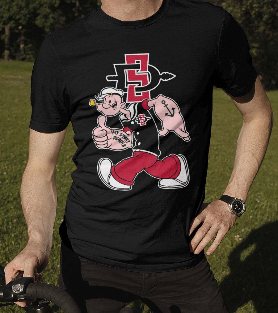 San Diego State Aztecs Popeye My Story Begins Anchor T-Shirt