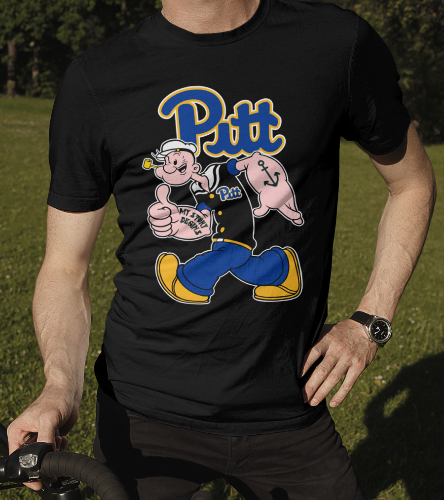 Pitt Panthers Sailor Character Thumbs Up Anchor Tattoo T-Shirt