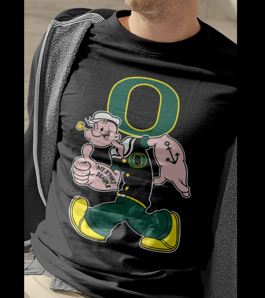 Popeye Style Oregon Ducks O Logo 302 My Story Begins T-Shirt