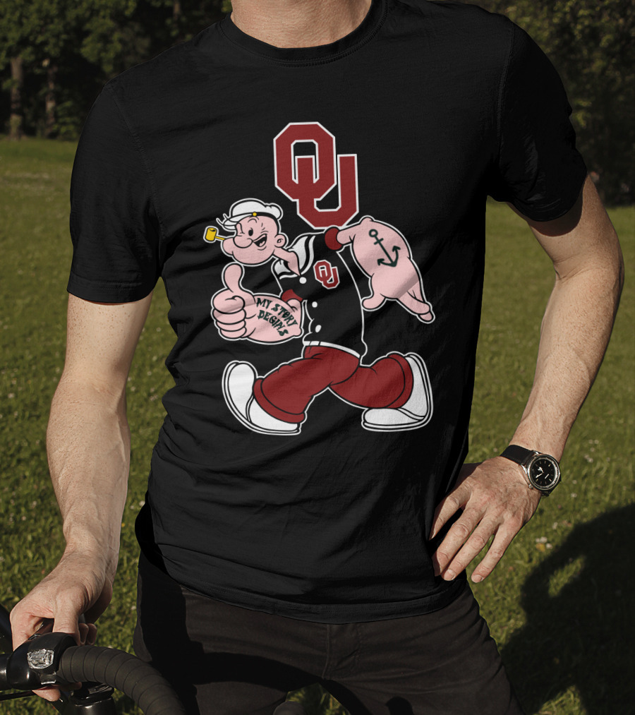 Ou Oklahoma Sooners Popeye Anchor Thumbs Up T-Shirt