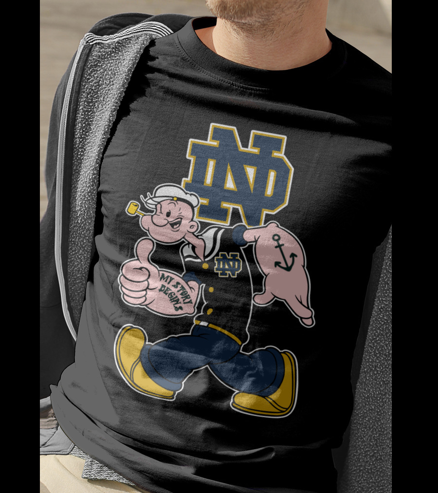 Notre Dame Fighting Irish Nd Popeye My Story Begins T-Shirt