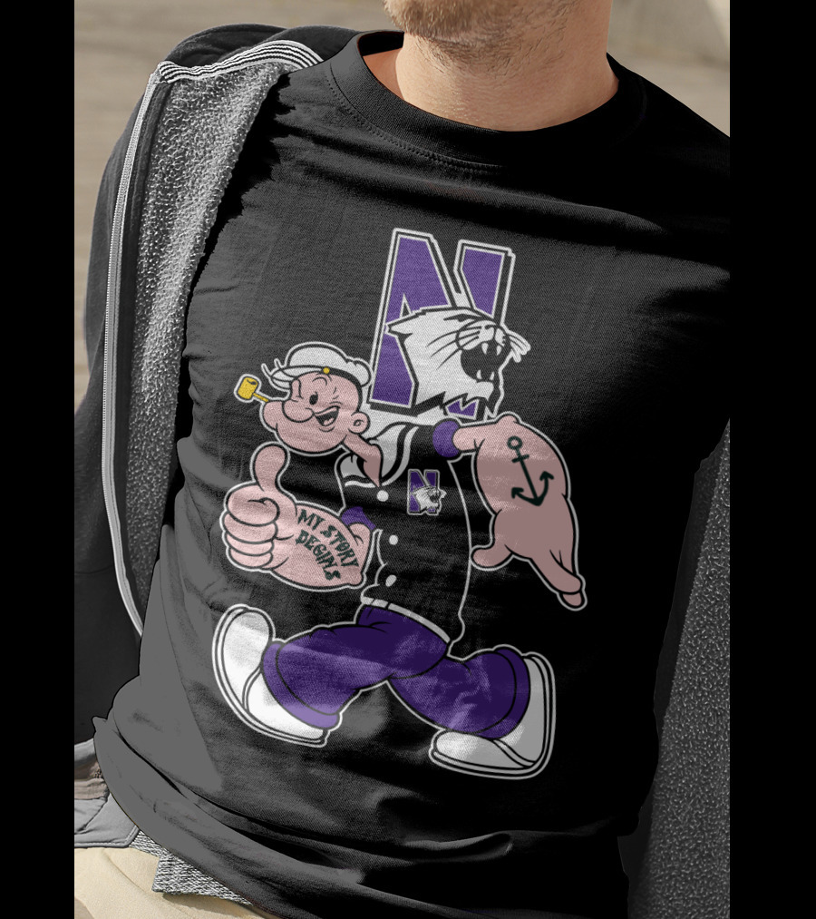 Northwestern Wildcats Popeye My Story Designs T-Shirt