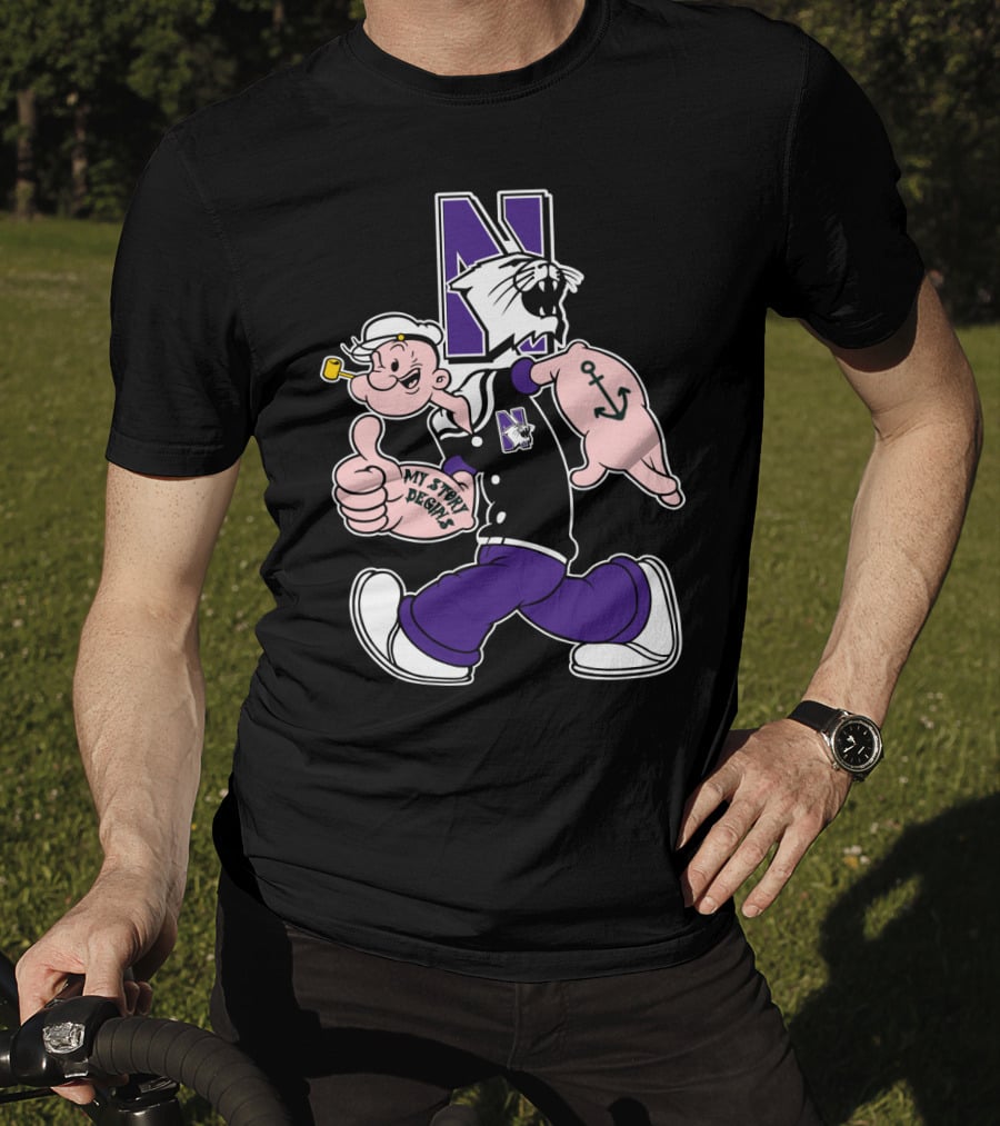 Northwestern Wildcats Popeye My Story Designs T-Shirt