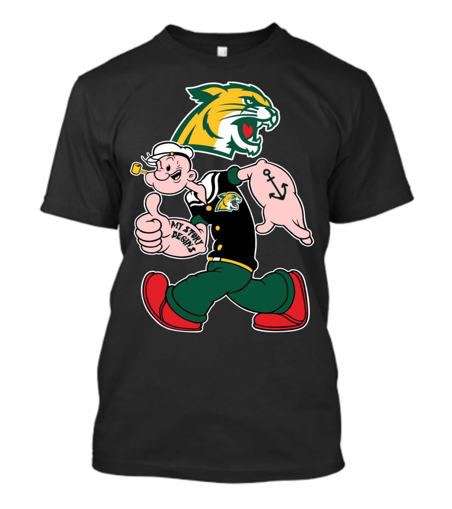 Northern Michigan Wildcats My Story Designs Sailor Character T-Shirt