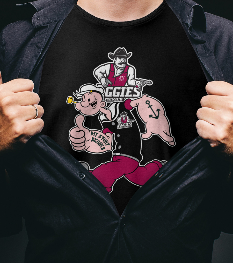 Popeye My Story Designs New Mexico State Aggies T-Shirt