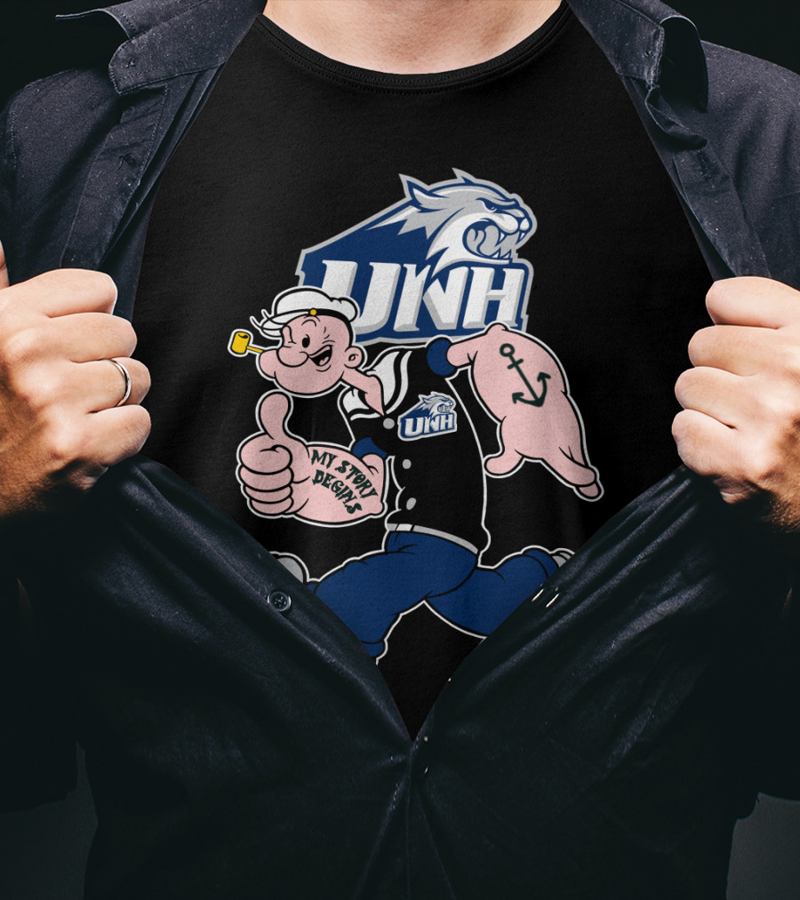 Unh Wildcats Popeye My Story Begins T-Shirt