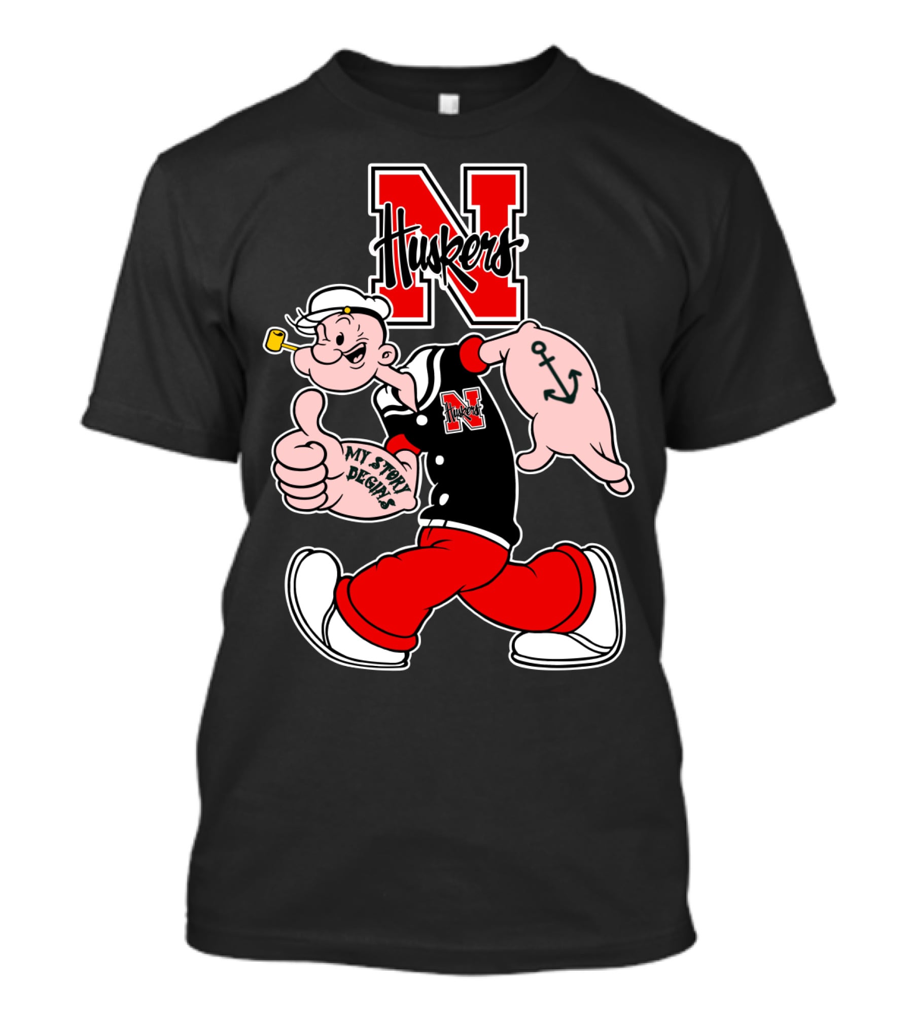 Nebraska Cornhuskers Popeye My Story Designs T-Shirt